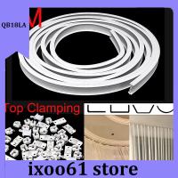 ixoo61 store 4M Top Clamping Curved Curtain Track Rail Flexible Ceiling Mounted Straight Windows Balcony Curtain Pole Accessories