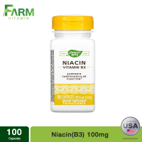 Natures Way, Niacin, B3, 100 mg, 100 Capsules