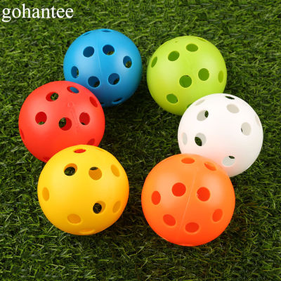 【2023】gohantee 10Pcs 72mm Golf Training Balls Plastic Airflow Hollow with Hole Golf Balls Outdoor Golf Practice Balls Golf Accessories