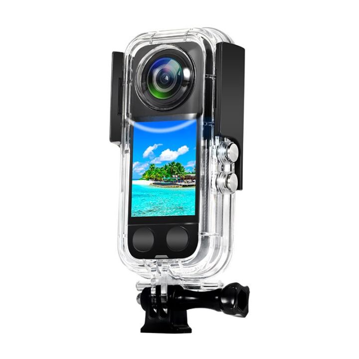 ซองกันน้ำ40เมตรสำหรับ-insta360-x3ดำใต้น้ำเคสกันน้ำป้องกันกล้องผิวนอกพร้อมขายึดสำหรับอุปกรณ์เสริมกล้อง-x3เดียว