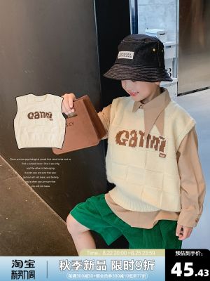 （Good baby store） BB Children  39;s Clothing Children  39;s Vest Boy  39;s Knitted Sweater Autumn 2022  and Big Children Boys  39; Autumn and Winter Sweater Vest