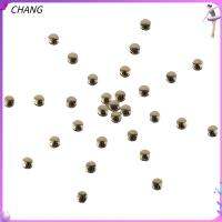 CHANG 5Mm ทองเหลืองแข็งเหรียญสายคล้องแว่นตาลูกปัดทองเหลืองขนาดเล็กเครื่องประดับรูปรางแบนกลมชุบทองทองสเปเซอร์โลหะประดับยอดเยี่ยมลูกปัดโลหะ Spacers สาวๆ