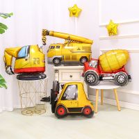 Construction Foil Balloons Excavator Engineering Cement Truck Baby Shower Boys Birthday Supplies