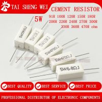 10pcs 5W 5 Cement Resistor Power Resistance 91R 100R 120R 150R 180R 200R 220R 240R 270R 300R 330R 360R 470R 100 150 180 ohm ΩJ