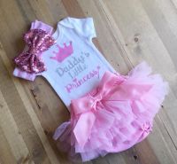 3Pcs Set Newborn Kid Baby Girl Daddys Princess Romper Tutu Shorts Headwear Summer Outfit Girls Clothes  by Hs2023