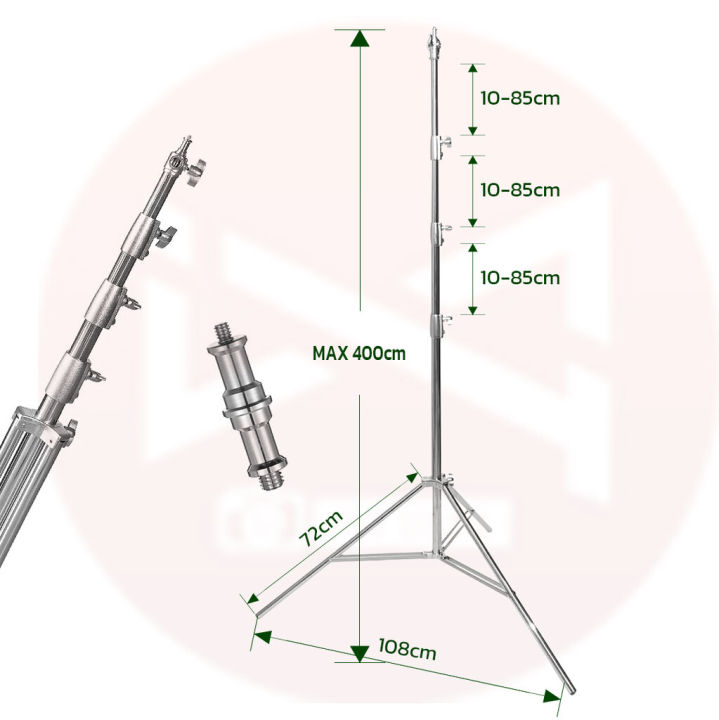 ขาตั้งไฟสแตนเลสสูง-4-เมตร-stainless-steel-light-stand-4-m-ตั้งไฟled-studio-ไฟแฟรช-สำหรับช่างภาพมืออาชีพ