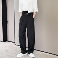 Spot Flip -Like Suit Pants MenS Korean Version Loose And Irregular Design Sensory Waist Straight -Legged Wide -Leg