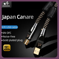 HIFI USB ATAUDIO สายเคเบิลยูเอสบีโอทีจีประเภท A ถึง B 6N สาย USB ประเภท C ประเภท C ไปยัง Type B การถอดรหัสสายออดิโอการ์ดเสียง DAC แผง A-B USB