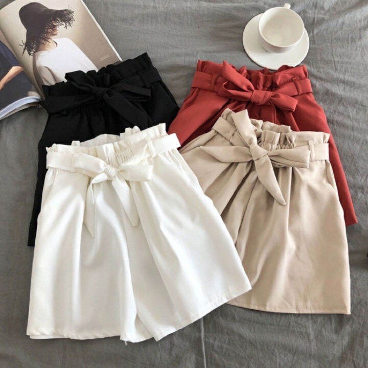 Waisted Shorts With Ribbon