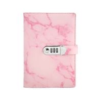 Password Notebook Marble Texture 100 Sheets Personal Diary with Lock Code Thick Notepad Leather Office School Supplies Gift