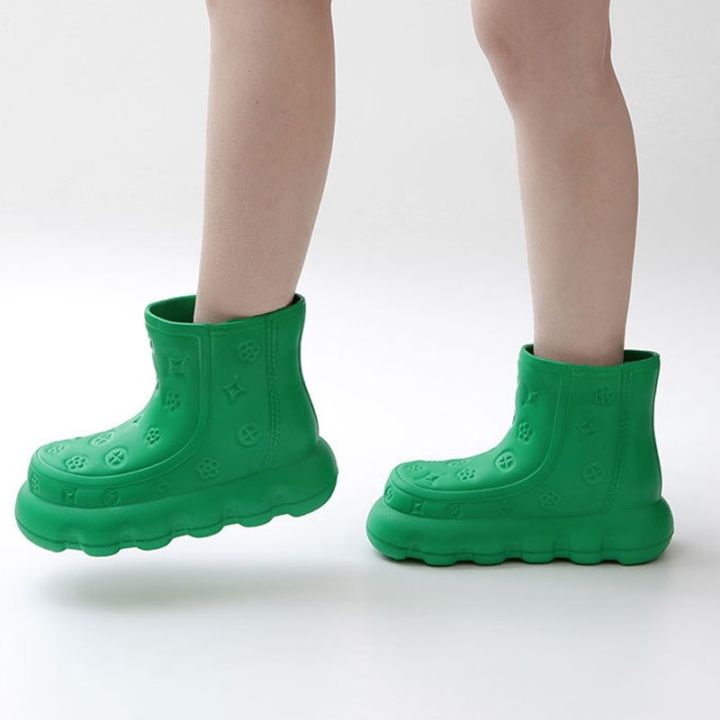 renben-รองเท้ากันฝน-eva-รองเท้าสวมด้านนอกใหม่แพลตฟอร์มหนากันลื่นด้านในเพิ่มความสูงรองเท้าบูท-martin-กันน้ำและทนต่อการสึกหรอ-v725