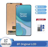 100% ต้นฉบับ6.55 "LCD สำหรับ OnePlus 8T ดิสเพลย์ AMOLED หน้าจอสัมผัส Digitizer ประกอบสำหรับ1+ 8T KB2001 KB2000 KB2003 KB2005