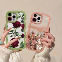 เคส Hp A58 A38 A17 OPPO A78 A94 A57 2022 A15 A16 A16K A54 A12 A5S A7 A76 A3S A93 A36 5F F9 A37 A11k 2020กุหลาบแดงมีลายดอกไม้รูปกระต่ายสีแดงเคส