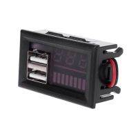 卐☂ 2021 New Blue LED Digital Display Voltmeter Mini Voltage Meter Volt Tester Panel For DC 12V Motorcycles Vehicles USB 5V2A output