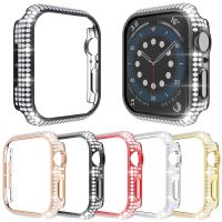 Lightweight Full Diamond Cover for Apple Watch Case Series 6 SE 5 4 3 Women PC Bumper for Iwatch 40mm 44mm 38mm 42mm Bling Frame