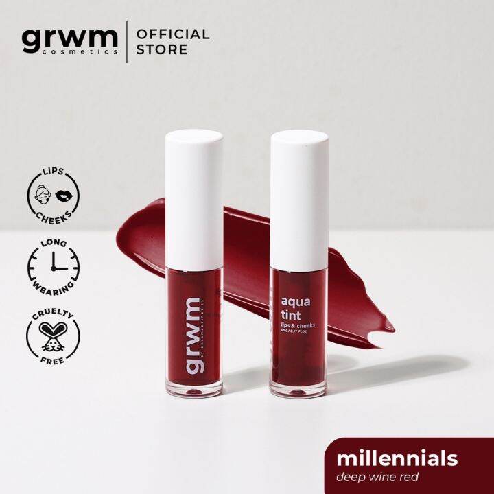 GRWM Cosmetics Aqua Tint Lip & Cheek Tint in Millennials 5ml [Long