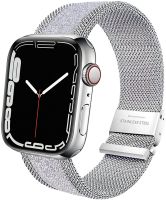 ❀⊙¤ สายโลหะ Milanese สำหรับ Apple Watch Ultra 8 7 49mm 45mm 41mm สร้อยข้อมือสแตนเลสแบบยืดหยุ่น iWatch 6 5 4 3 SE 44mm 42mm 40mm