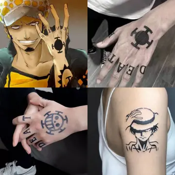 🌷 Thảo dược Tattoo Stick Anime One Piece Trafalgar Garro Mặt sau của biểu  tượng tiếng Anh Nước ép Hình xăm | Lazada.vn
