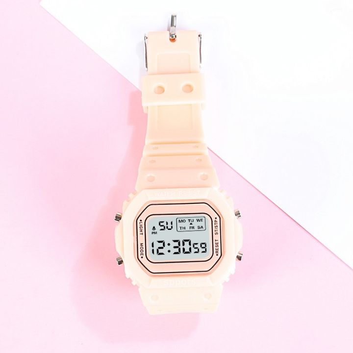 นาฬิกาดิจิตอล-นาฬืกาข้อมือแฟชั่น-ไฟ-led-ราคาถูก-นาฬิกาข้อมือผู้หญิง-กันน้าใด้-เรืองเเสง-ร้านคละสีให้ค่ะ-sb0308