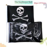 Sunflower 10pcs Skull และ CROSS crossbones Jolly Roger โจรสลัด Hand FLAG 21x14cm