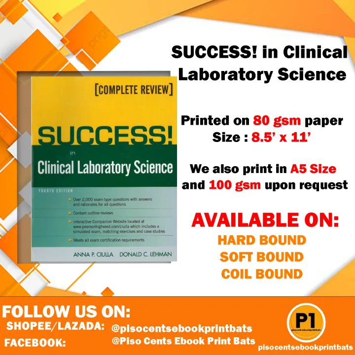 SUCCESS! Clinical laboratory Science (BOOKLET SIZE) Lazada PH