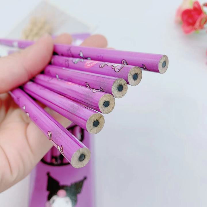 sanrio-ดินสอไม้12-60ชิ้นอุปกรณ์การเรียนเขียนลาย-kawaii-melody-kuromi-cinnamoroll-ดินสอภาพวาดเด็กเครื่องเขียนขายส่ง