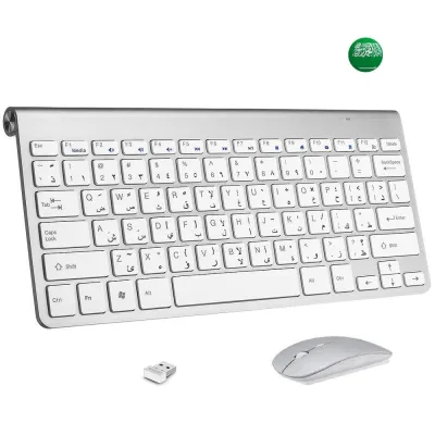 Arabic English Layout 2.4G Keyboard Mouse Combo Wireless Keyboards Low Noise for Laptop Desktop Windows