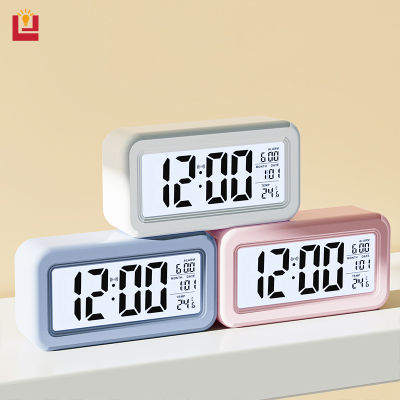 YONUO นาฬิกา ปลุกตั้งโต๊ะ นาฬิกาดิจิตอล แสดงวันที่ เดือน อุณหภูมิ จอ LED ดูเวลาตอนกลางคืนได้ นาฬิกาเรืองแสง