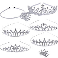 Xiu1Elegant คริสตัลเจ้าสาว Tiaras เจ้าหญิงมงกุฎสำหรับผู้หญิงเด็ก Rhinestone แต่งงานเจ้าสาว T Iara ผมหวีคาดศีรษะของขวัญ Fashionc12-58