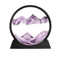 712inch Moving Sand Art Picture Round Glass 3D Deep Sea Sandscape In Motion Display Flowing Sand Frame Sand Painting