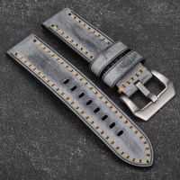 Suitable For Paneraxi leather strap 20 22 24mm watch Black gray green
