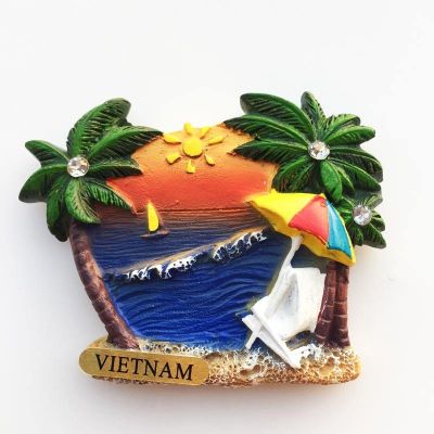 Vietnam Nha Trang Da Nang Ocean Wind Human Landscape Travel Commemorative Handicraft Magnet Refrigerator Sticker Collection Companion Souvenir 【Refrigerator sticker】﹍❍✵