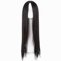 Black Wig Fei-Show Synthetic Heat Resistant Long Straight Middle Part Line Costume Cosplay Hair 26 Inches Salon Party Hairpieces