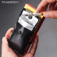 ☋﹊ Potable Storage Bag Tied with Cigarette Case Mini Pocket Ashtray Outdoor Smoking Cigarette Cigar Travel Fireproof with Elastic