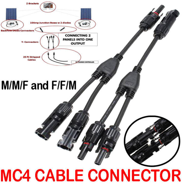 Solar Power Cables with MC4 Connectors & Stripped Lead