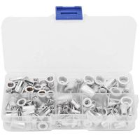 100Pcs Aluminum Imperial Rivet Nut Flat Head Threaded Rivet Furniture Car Woodworking Insert Nut 6-32 8-32 10-24 10-32 1/4-20