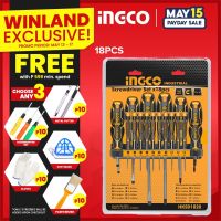 [Old A Hardware] INGCO โดยชุดไขควง Winland 18ชิ้นไขควง HKSD1828 Phillips และ Slotted