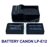 LP-E12  LPE12 แบตเตอรี่  แท่นชาร์จ  แบตเตอรี่พร้อมแท่นชาร์จสำหรับกล้องแคนนอน Battery  Charger  Battery and Charger For Canon EOS M100,M50,M10,M2,M,Rebel SL1,100D,PowerShot SX70 HS,Kiss M,Kiss X7 BY KANGWAN SHOP