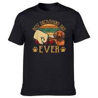 Funny Retro Vintage Best Dachshund Dad Ever T Shirts Graphic Cotton Streetwear Birthday Gifts Summer Style T-shirt Mens Clothing