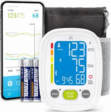  Greater Goods Blood Pressure Monitor - Complete Kit with Wall  Adapter, Track Systolic, Diastolic Blood Pressure, and Pulse, Includes  Premium Comfort Cuff