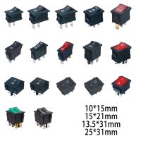 Push Button Rocker Switch 2/3/4/6 Pin Position 250V Snap-in Light On Off On Smart Eletronics Switches Waterproof Cap Cover Led