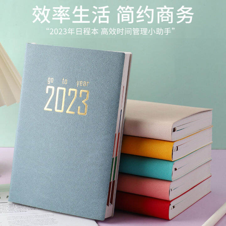 A5 Diary Notebook 2023 Planner 400 Pages PU Leather Soft Cover Schedule ...