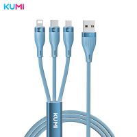 KUMI Y6 6A 3 in 1 Fast Charging USB Type C Cable Lightning Cable Wire For iPhone 12 Xiaomi Poco F3 Multi Plug Charging Wire