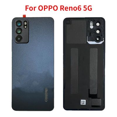 Original Back Glass For OPPO Reno 6 5G Back Battery Cover Rear Door Housing Case With Camera Lens Replacement Parts