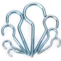 16pcs Open Lamp Hook Question Mark Self-Tapping Screw Sheep Eye Screw Anti-Oxidation Blue White Zinc-Plating Carbon Steel Nails Screws  Fasteners