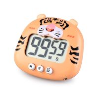 ⊕卍 Cartoon Tiger Timer Large Screen Digital Display Kitchen Cooking Timers Study Clock for Manual Counter Clock Yoga Sport Time Re