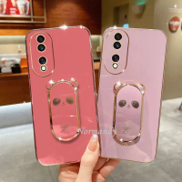 เคสโทรศัพท์เคสสำหรับ Honor 90Pro 90 Lite Magic5 X8a Pro 5G 4G เคสโทรศัพท์มือถือ TPU แบบเรียบง่ายนุ่มฝาหลังปิดคลุมป้องกันการกระแทกกล้องแบบเต็มรูปแบบพร้อมขาตั้งแบบพับหมีน่ารักแฟชั่น