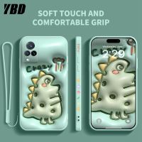 เคสโทรศัพท์ YBD สำหรับ Vivo V21 4G 5G V21E 4G Y73 2021ลายตัวการ์ตูนน่ารักฝาเคสซิลิโคนของเหลวที่มีลวดลายด้านข้างและฟรีสายคล้อง