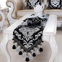 [HOT ZEXKLIOALQAQ 529] Luxury Europe Runner Silver Plating Bead Tassels Beauty Table Bed Home Room Dec Runner Mat Mat ขายส่ง FG331