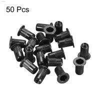 ◈ Uxcell 50Pcs M4 Rivet Nuts Carbon Steel Zinc-Plated Knurled Flat Head Threaded Insert Nut for Screw Attachments Black